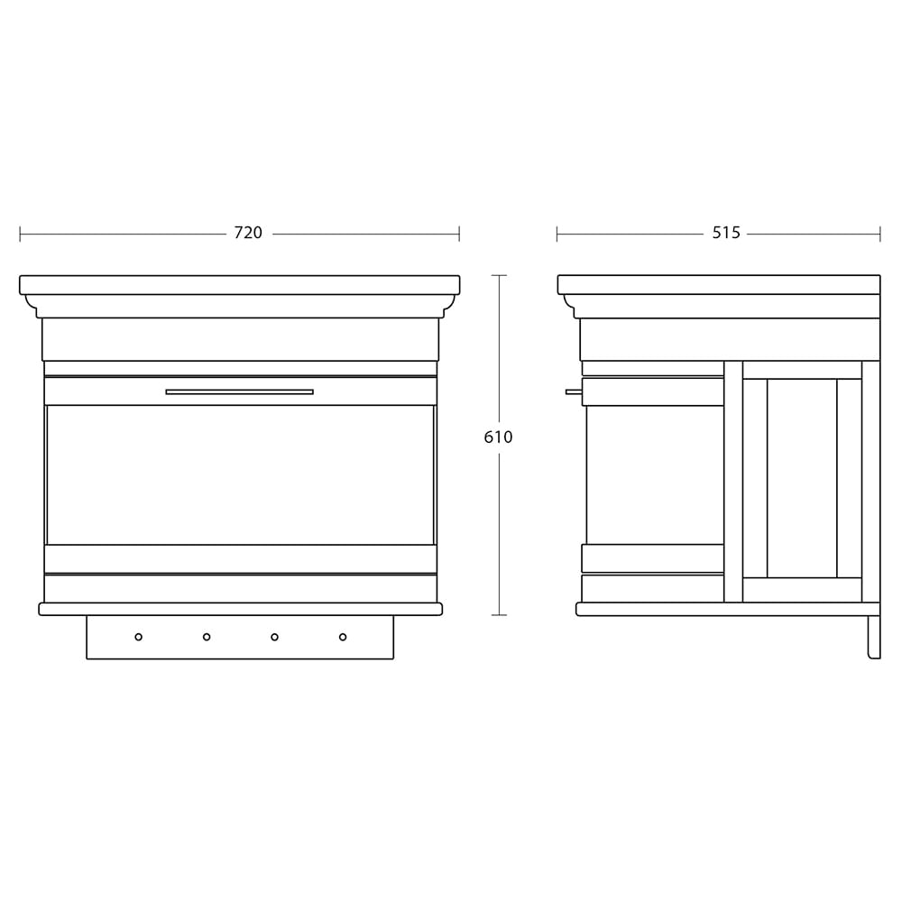 Imperial Carlyon Roseland 2 Drawer Wall Hung Vanity Unit