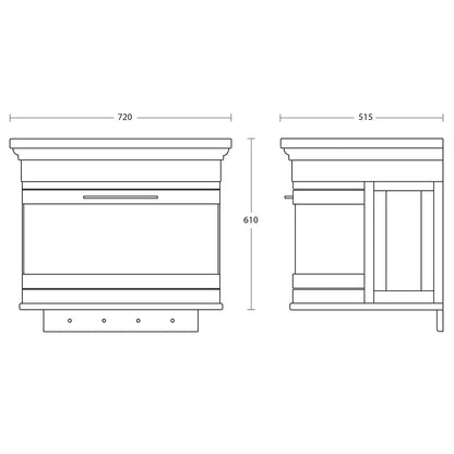 Imperial Carlyon Roseland 2 Drawer Wall Hung Vanity Unit