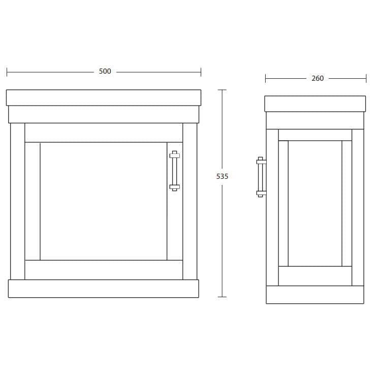 Imperial Carlyon Thurlestone 1 Door Cloak Basin Vanity Unit