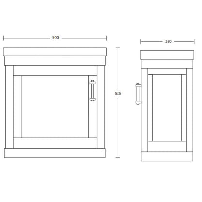 Imperial Carlyon Thurlestone 1 Door Cloak Basin Vanity Unit