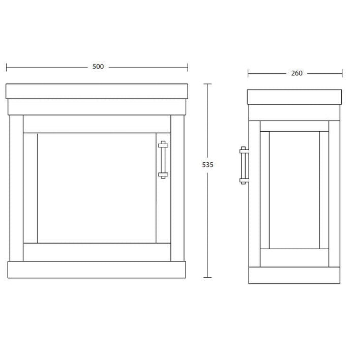 Imperial Carlyon Thurlestone 1 Door Cloak Basin Vanity Unit