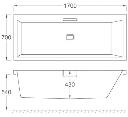 Carron Celsius Carronite 1700 x 700 Single Ended Bath