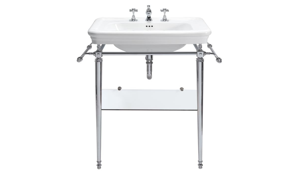 Imperial Etoile Large Basin and Stand with Glass Shelf