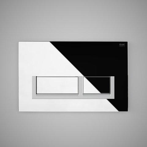 RAK-Ecofix Polished Chrome Flush Plate with Matt Chrome surrounding rectangular push plates