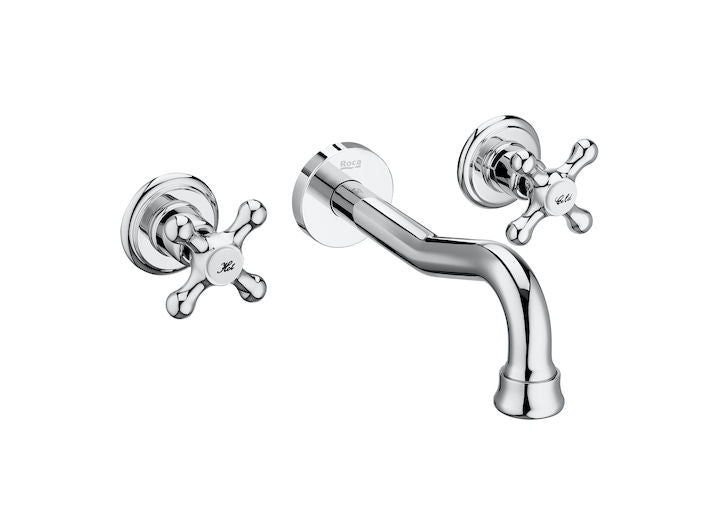 Roca Carmen Wall-Mounted Basin Mixer Twin Lever