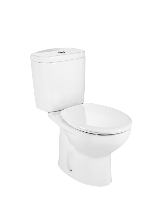 Roca Laura Eco Close Coupled Open Back Toilet with horizontal outlet