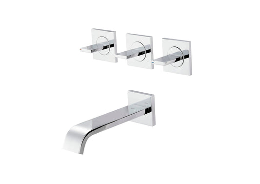 Roca Escuadra Flat Deck Mounted 3 Hole Basin Mixer