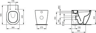 Ideal Standard Concept back-to-wall WC - Horizontal outlet