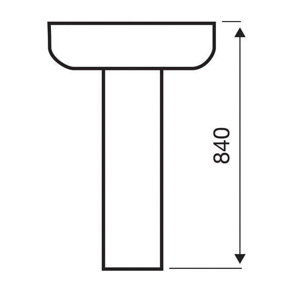 Kartell Options 600 Basin and Pedestal - 1 Tap Hole - White