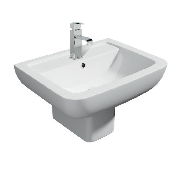 Kartell Options 600 Basin and Pedestal - 1 Tap Hole - White