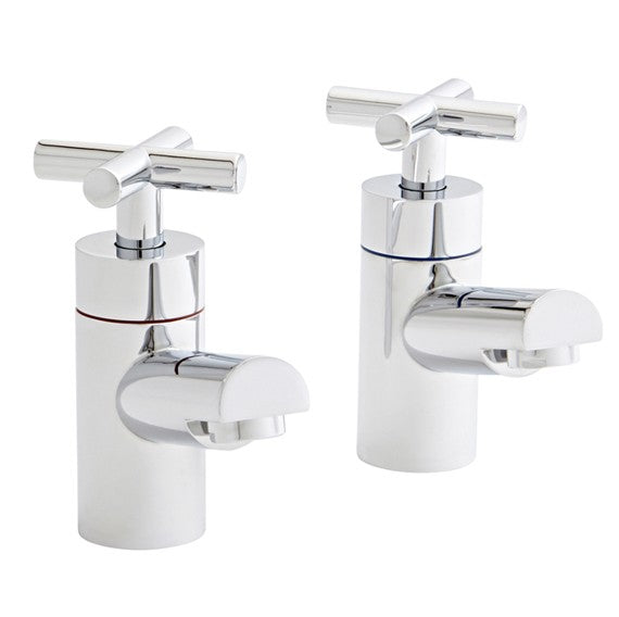 Kartell Times Bath Pillar Taps - Pair Chrome