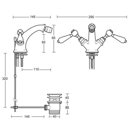 Imperial Radcliffe Monobloc Bidet Mixer