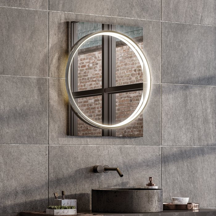 HiB Solas Round Illuminated Bathroom Mirror