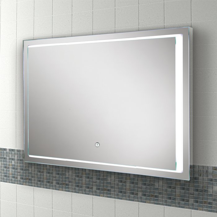 HiB Spectre Illuminated Rectangular Wall Mounting LED Bathroom Mirror  - Silver